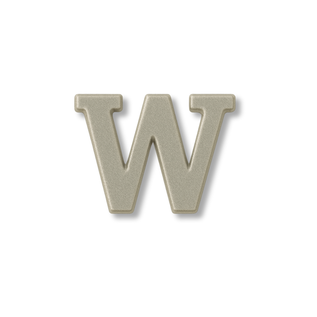 Charm - letras PLATA LISAS