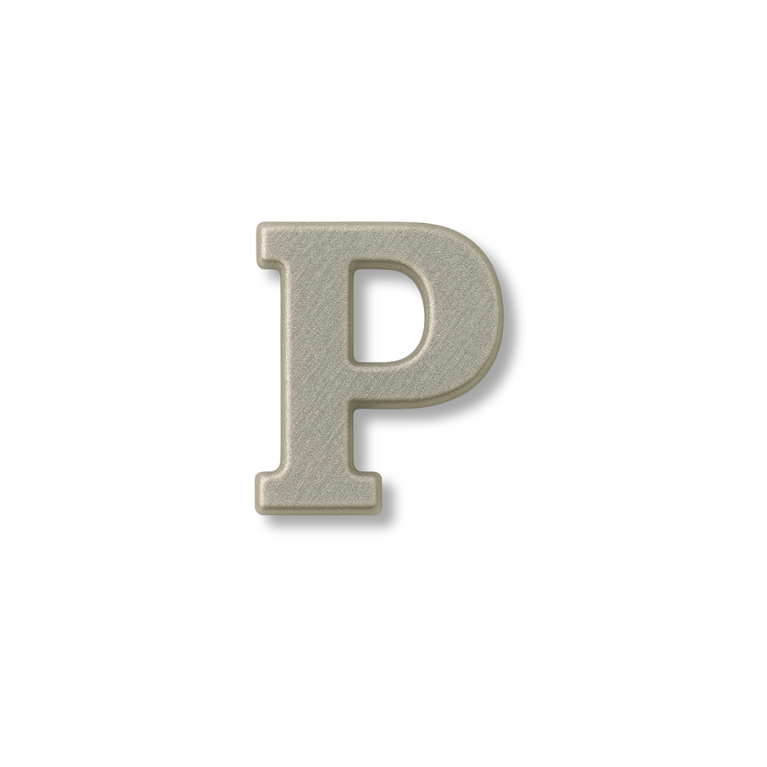 Charm - letras PLATA LISAS