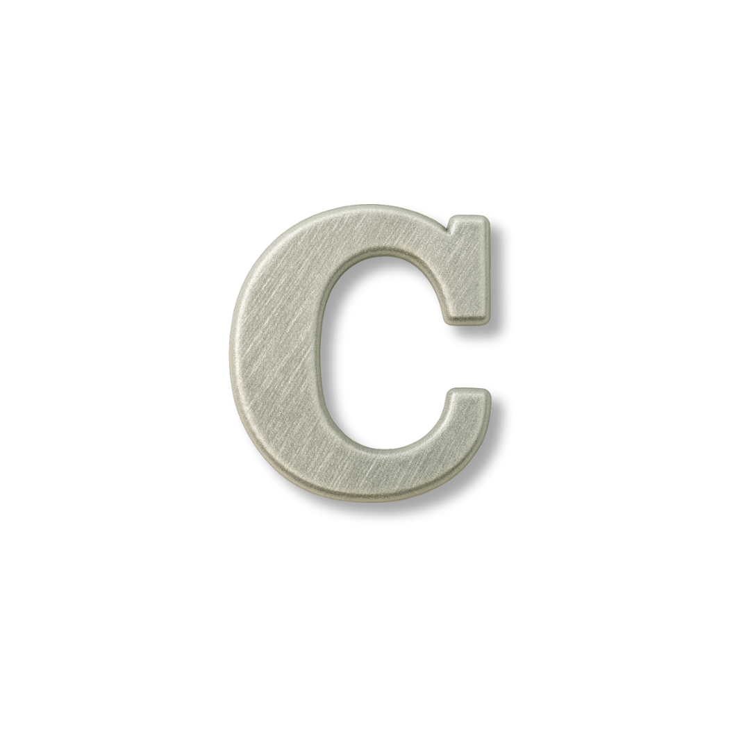Charm - letras PLATA LISAS