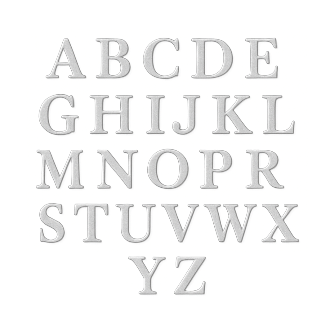 Charm - letras PLATA LISAS