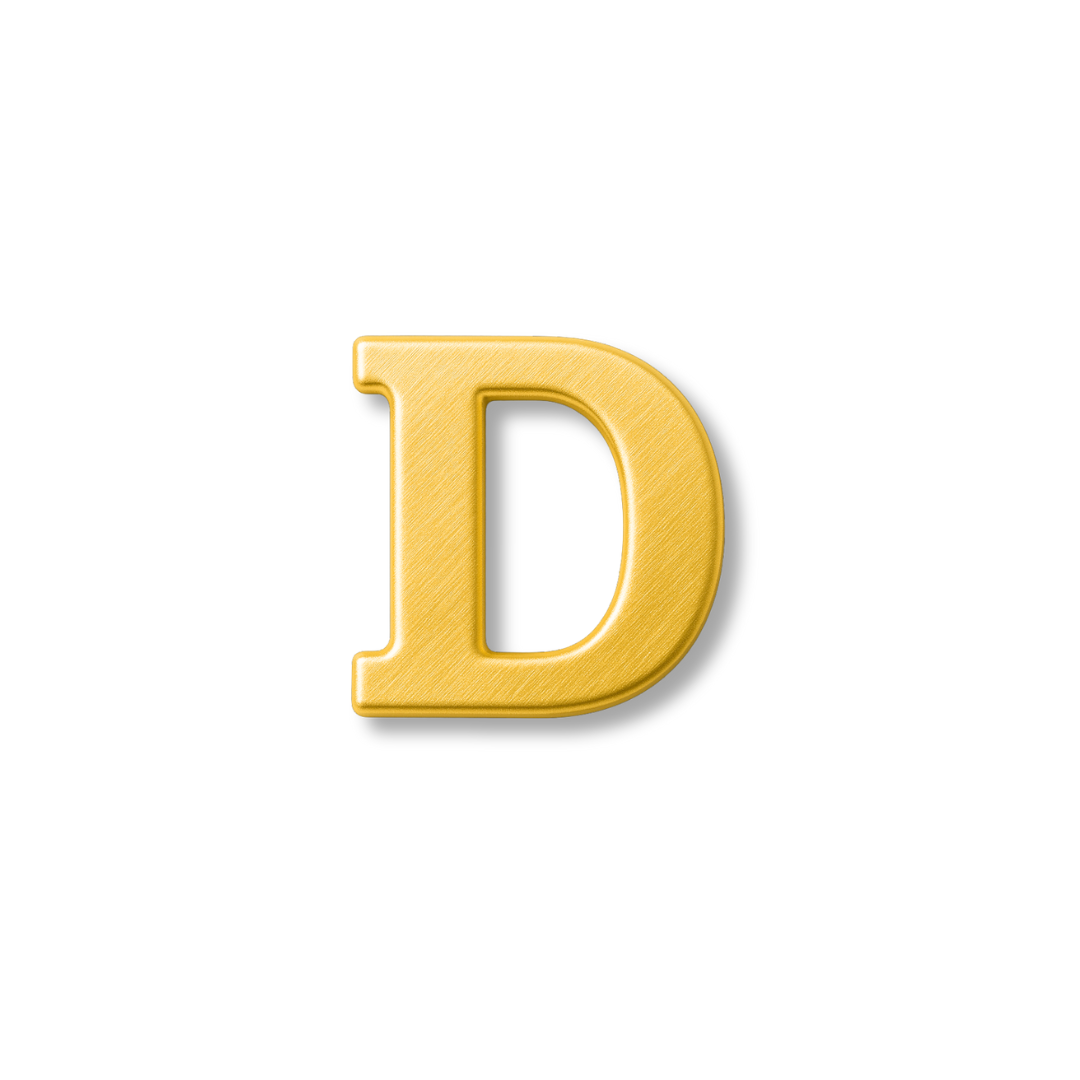 Dijes - letras doradas lisas