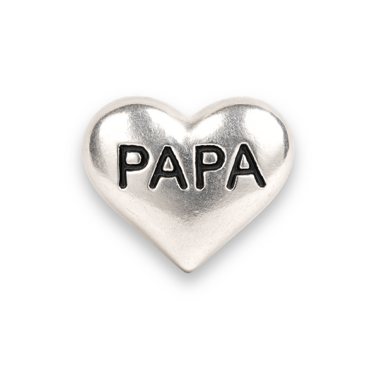 Charm - Corazón papá Plata