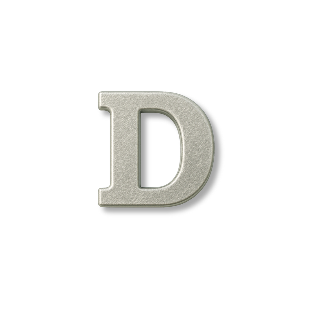 Charm - letras PLATA LISAS